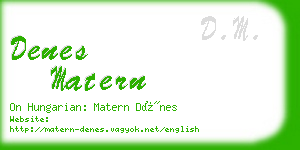 denes matern business card